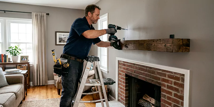 Floating Shelf Mantel Installation Inglewood