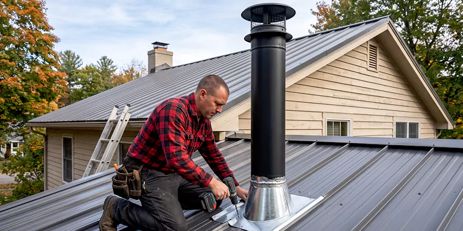 Stove Pipe Through Metal Wall or Roof Inglewood